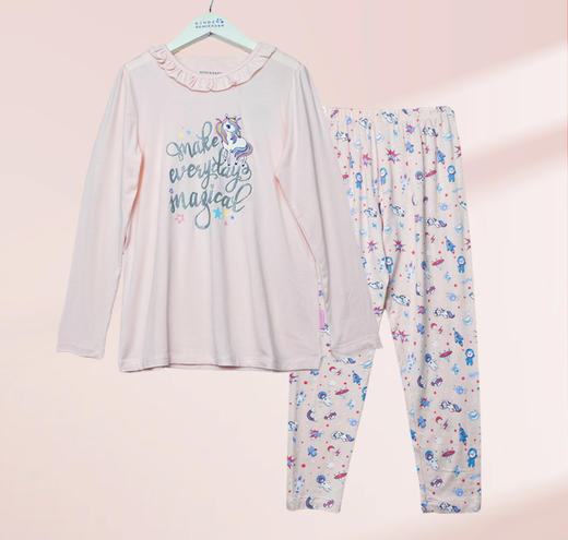 【印花独角兽莫代尔】SCHIESSER舒雅童女童莫代尔印花睡衣家居服套装3F/20268H 商品图0