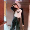 BeQueenStory 【蝴蝶y2k】街头辣妹黑色插肩修身长袖t恤打底上衣 商品缩略图3