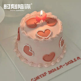 韩系ins风粉蝴蝶结女神生日蛋糕