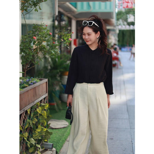 【线上专属】大摆阔腿裤（23709254-骨缥P274） 商品图2