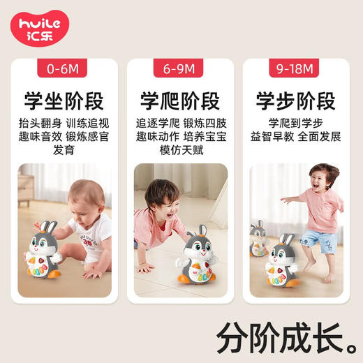 汇乐玩具活力兔婴幼儿电动玩具练习新生儿0-3岁宝宝哄娃神器男孩 商品图3