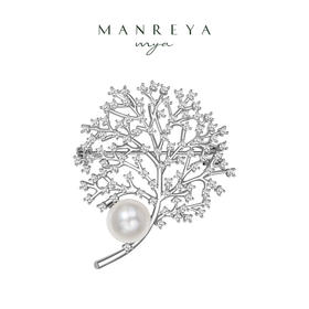 Manreya玛芮雅“深海之星”铜镀金淡水珍珠胸针轻奢大气高级感法