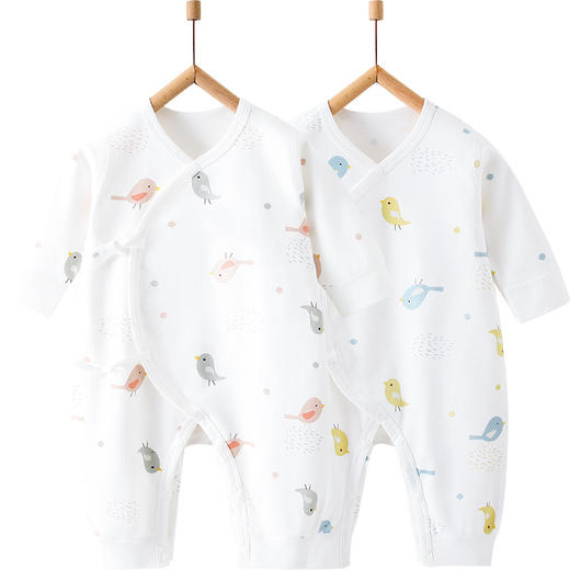 【专注新生肌，双层护肚连体衣！】新生儿宝宝儿童长袖睡衣 春秋季打底内衣 四季蝴蝶衣 连体衣婴儿衣服-QQ 商品图5