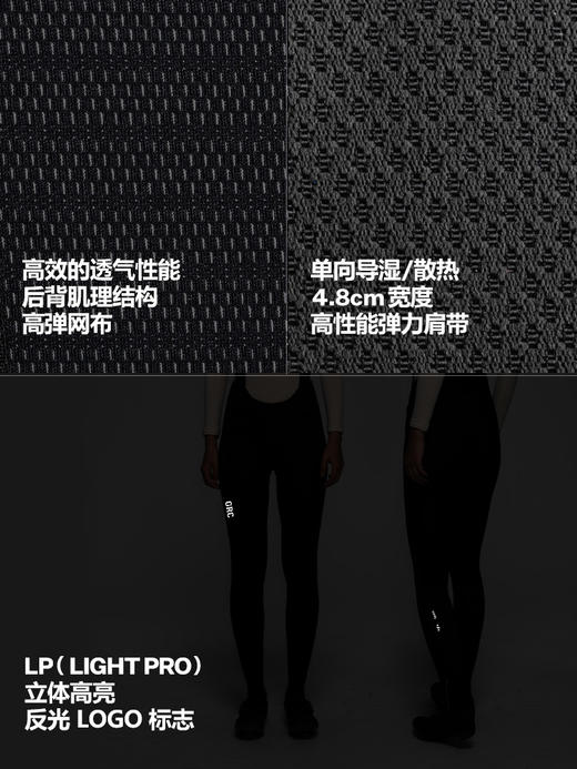 GRC桀骜无尽秋冬新款TECH三层防风抓绒保暖背带自行车骑行长裤女 商品图2