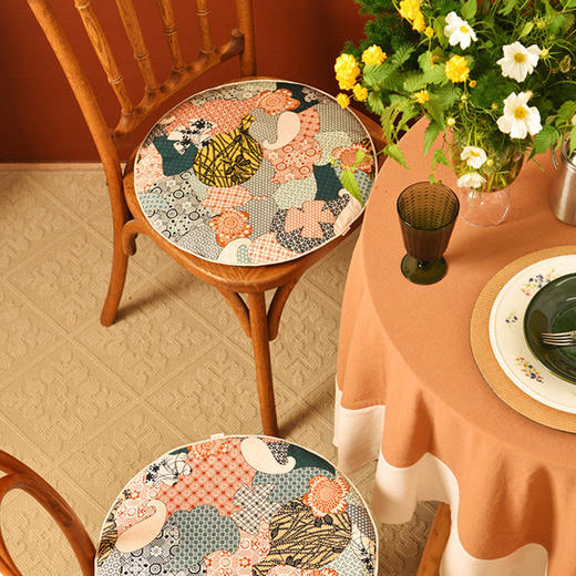 千山暮雪椅垫家用四季通用中式实木加厚餐椅防滑坐垫 商品图0