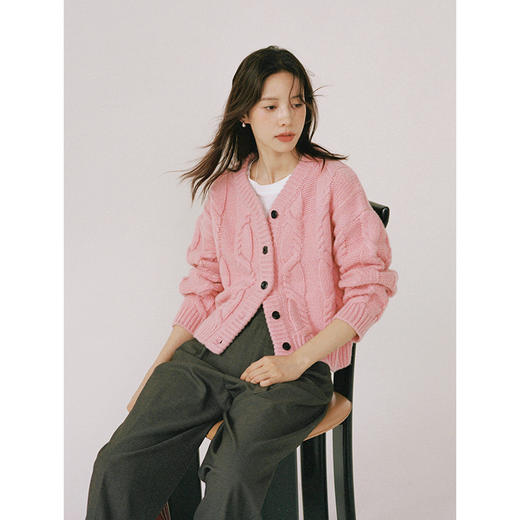 Even Vintage | 樱花夹粉 原创设计法式复古针织开衫外套女秋冬 商品图2