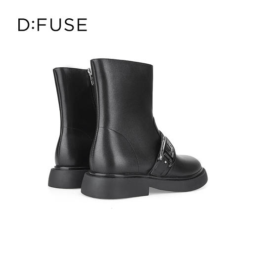 Dfuse迪芙斯冬季新款牛皮圆头短靴厚底户外休闲靴DF34116112 商品图6