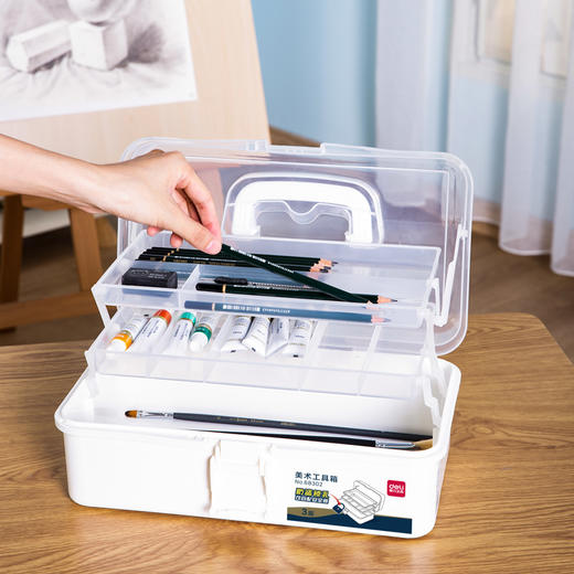得力68302_中号美术工具箱(白色)(个) 商品图4
