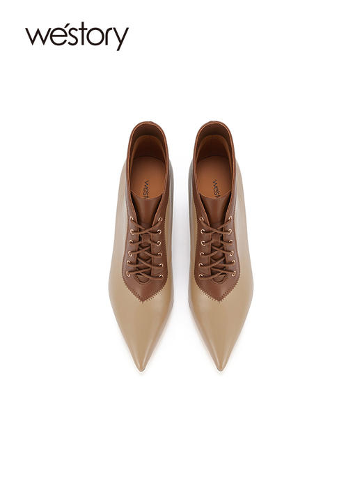 westory秋季新品质感老钱风胎牛靴切尔西靴时尚靴女W23DS83111 商品图3