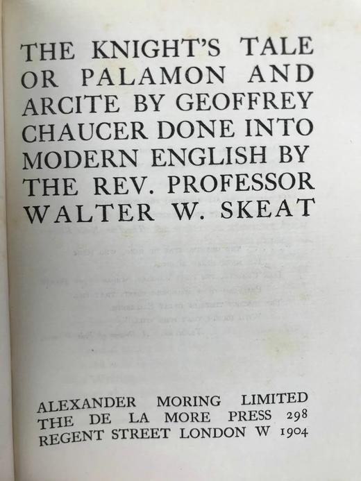 含藏书票！1904年 乔叟《武士的故事》（现代英文版） 1幅插图 精装36开 商品图4