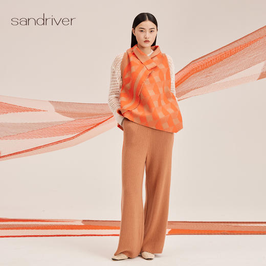 羊绒提花面料流苏马甲SJF95W346W 商品图2