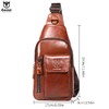 牛船长新款2021男士头层牛皮胸包男真皮单肩斜挎胸前插手机袋背包 商品缩略图2
