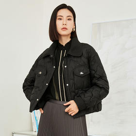 玳莎冬季短款羽绒服女打揽设计感小众翻领保暖外套  DC41304