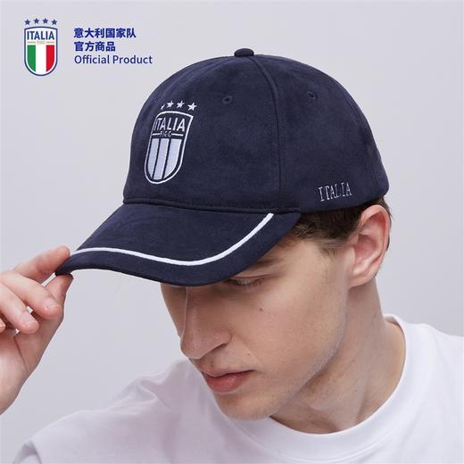 意大利国家队官方商品 | 深蓝人造麂皮绒球迷棒球帽酷潮 商品图1