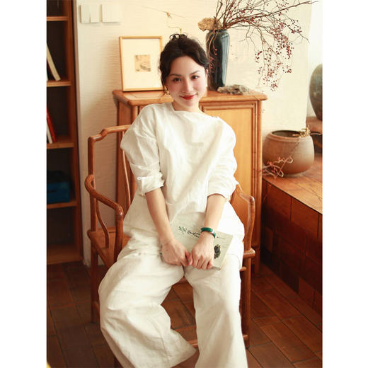 【线上专属】阔腿裤（23709317D-山矾） 商品图0