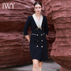 IWY/新款高端黑色职业连衣裙女2023气质正式场合套装通勤售楼部工作Q13194 商品缩略图2