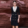 IWY/新款高端黑色职业连衣裙女2023气质正式场合套装通勤售楼部工作Q13194 商品缩略图0