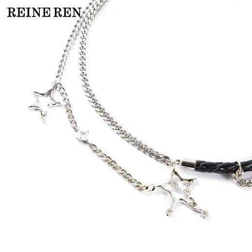 不规则立体星星拼接皮革项链 商品图3