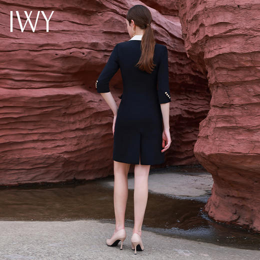 IWY/新款高端黑色职业连衣裙女2023气质正式场合套装通勤售楼部工作Q13194 商品图3