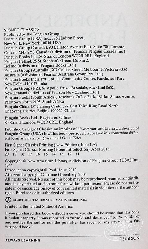 安徒生童话 英文原版 Andersen's Fairy Tales (Signet Classic) 童话故事 世界经典 商品图3