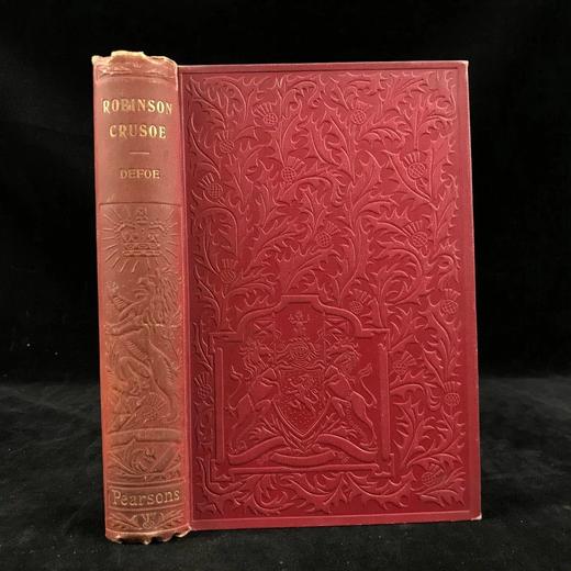 1899年 鲁宾逊漂流记 约20幅插图 漆布精装32开 商品图0