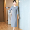 时尚简约妈妈装中老年，参加宴会晚礼服气质优雅风连衣裙LC-2385 商品缩略图4