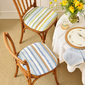 海洋条纹梯形椅垫家用四季通用中式实木加厚餐椅防滑坐垫