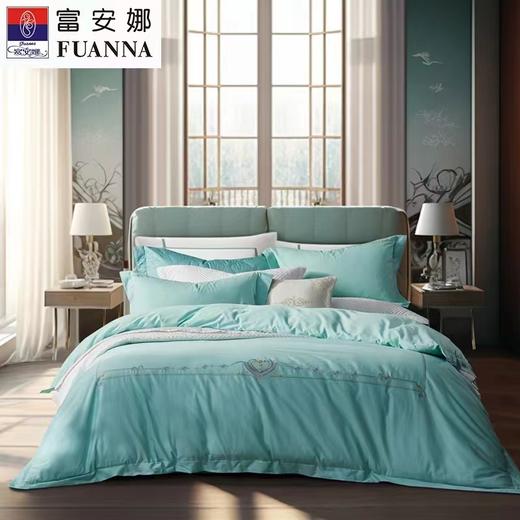 【春上新】10楼 富安娜 素绣床单四件套-沐夏-绿/粉 吊牌价2980-3180元 活动价999-1099元 商品图0