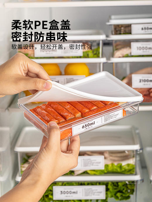 摩登主妇冰箱收纳盒冷冻肉保鲜盒食品级分装盒蔬菜备菜整理密封盒 商品图2