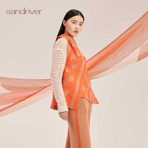 羊绒提花面料流苏马甲SJF95W346W 商品图3