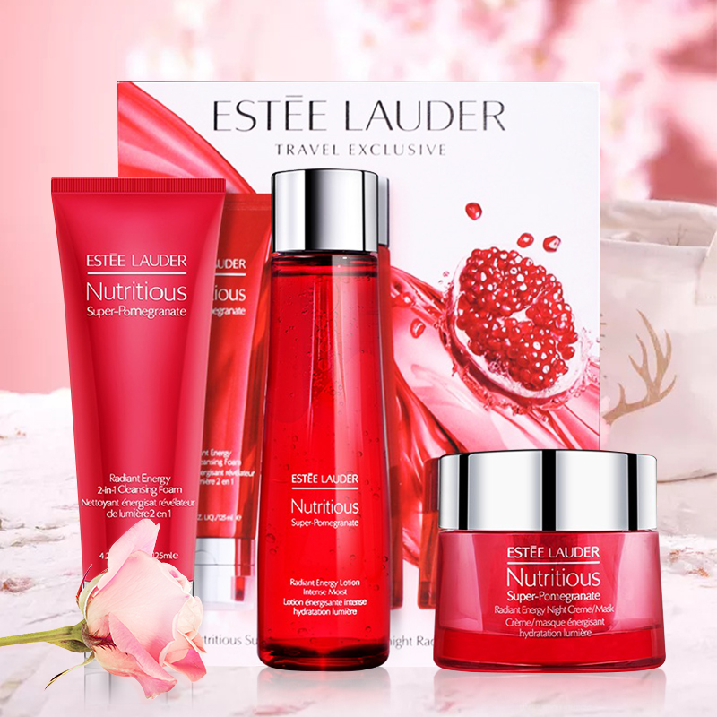 【秒杀】雅诗兰黛红石榴三件套（洁面125ml+水200ml+面霜50ml）