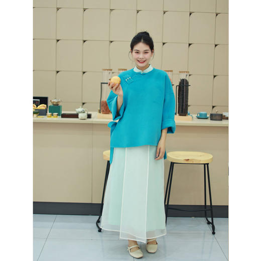 【线上专属】毛绒新中式上衣（23805549-法翠） 商品图1