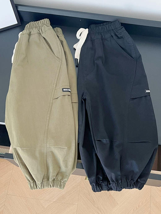 【高品质棉布材料制作，舒适透气！】风之谷2023秋季新款童裤男童帅气工装裤儿童日系百搭棉布休闲裤潮工装裤的设计增加了实用性，可满足孩子们日常穿着的需求 商品图2