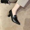 羊皮尖头法式复古高跟鞋，一脚蹬通勤气质显瘦粗跟单鞋DMJ-81083 商品缩略图3