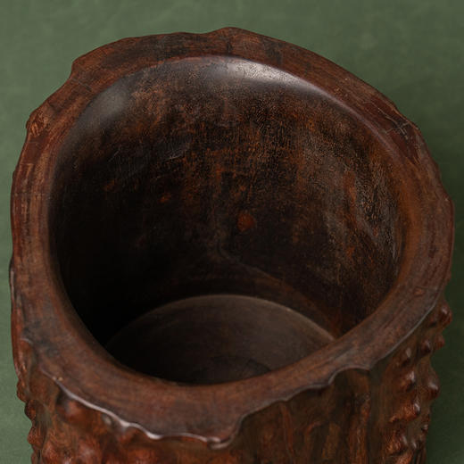 清 黄花梨雕树瘤笔筒 商品图2