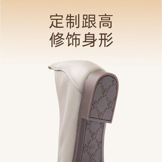 信诺真皮单鞋女2023秋新款平底浅口软底瓢鞋圆头妈妈鞋舒适豆豆鞋23Q1629-11 商品图3