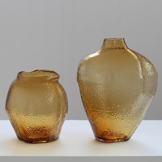 简约不规则棕色吊钟花瓶高级感异形水培插花器家居客厅样板间摆件 商品图3