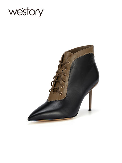 westory秋季新品质感老钱风胎牛靴切尔西靴时尚靴女W23DS83111 商品图1