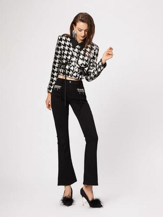 千鸟格亮片双面叠色短外套 商品图2