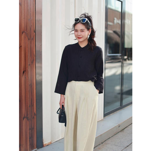 【线上专属】大摆阔腿裤（23709254-骨缥P274） 商品图0