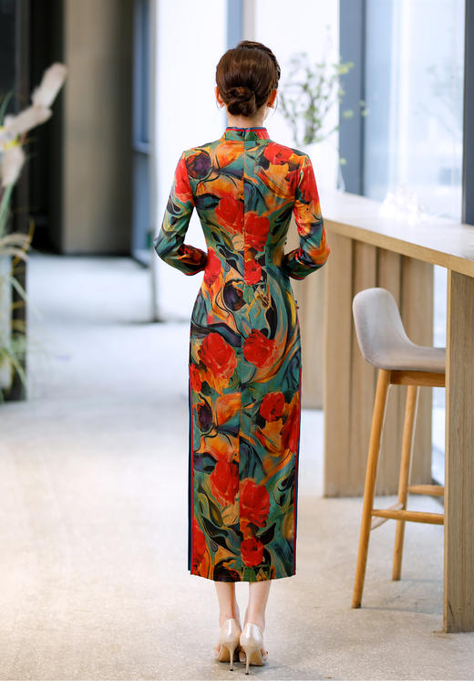 WX-Z01日常时尚改良桑蚕丝旗袍 商品图5