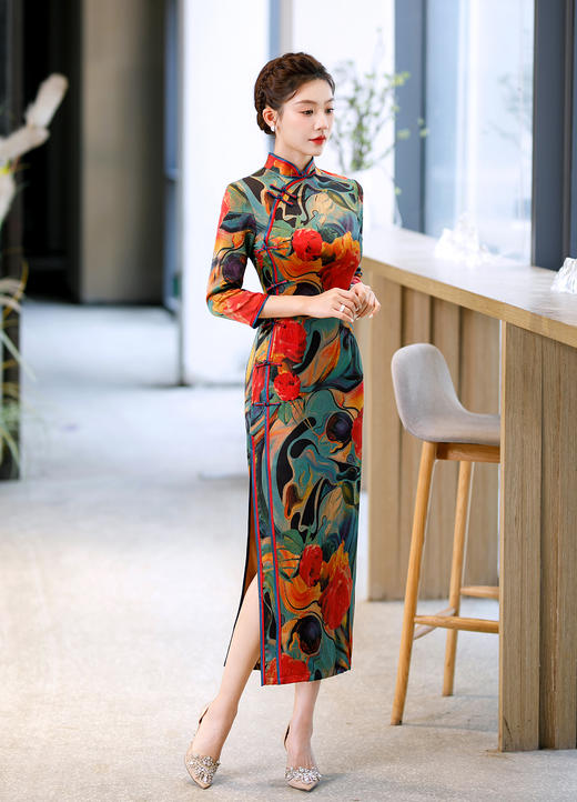 WX-Z01日常时尚改良桑蚕丝旗袍 商品图2