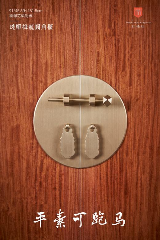 红桥红  家具严选  缅甸花梨（大果紫檀）  【182 透雕梅龙 圆角柜】 商品图6