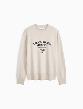 Calvin Klein23早秋新款男士时尚醒目撞色字母纯棉圆领卫衣