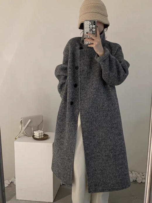 高定立领羊毛大衣 商品图1