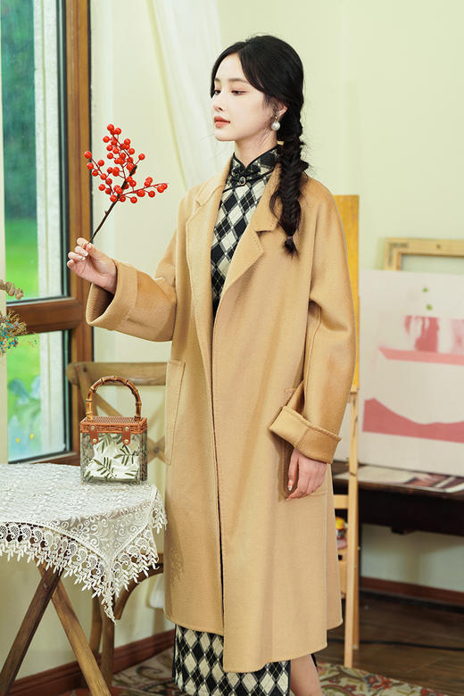 逸红颜明月优选#风倾#『一件可以穿十年的经典大衣』100S高细支澳洲羊毛双面呢大衣 商品图2