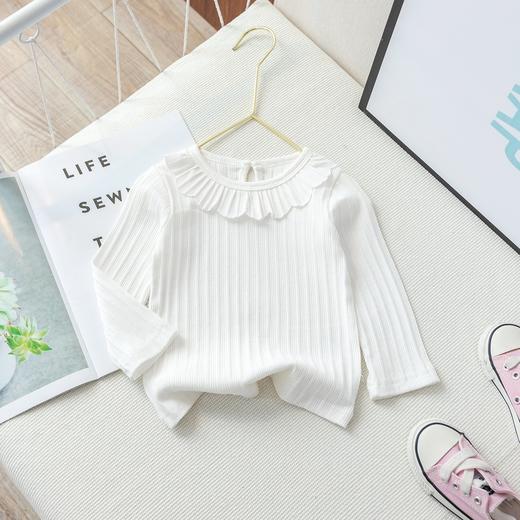 【采用纯棉面料制成，质地薄款透气！】女童长袖T恤2023春季新款儿童纯色薄款长袖打底衫中小童纯棉翻领Tlm 商品图2