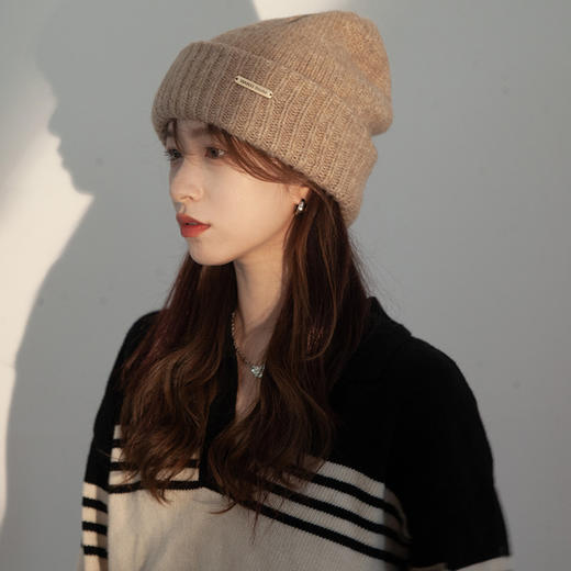 【冬日必备！大头围毛线帽子】秋冬羊毛混纺冷帽潮百搭灰色宽松保暖针织帽女，灰色宽松设计，给你的造型增添时尚感。ry 商品图2