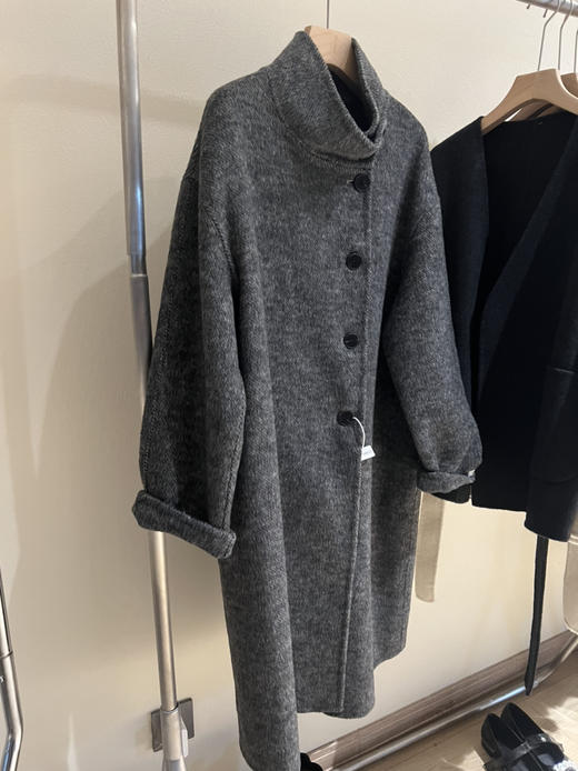 高定立领羊毛大衣 商品图9