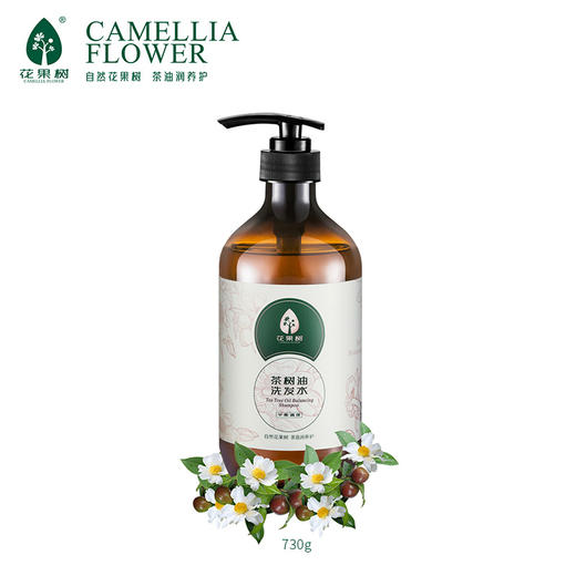 花果树 茶树油平衡调理洗发水730g 清爽控油去屑止痒男女士温和清洁 商品图4